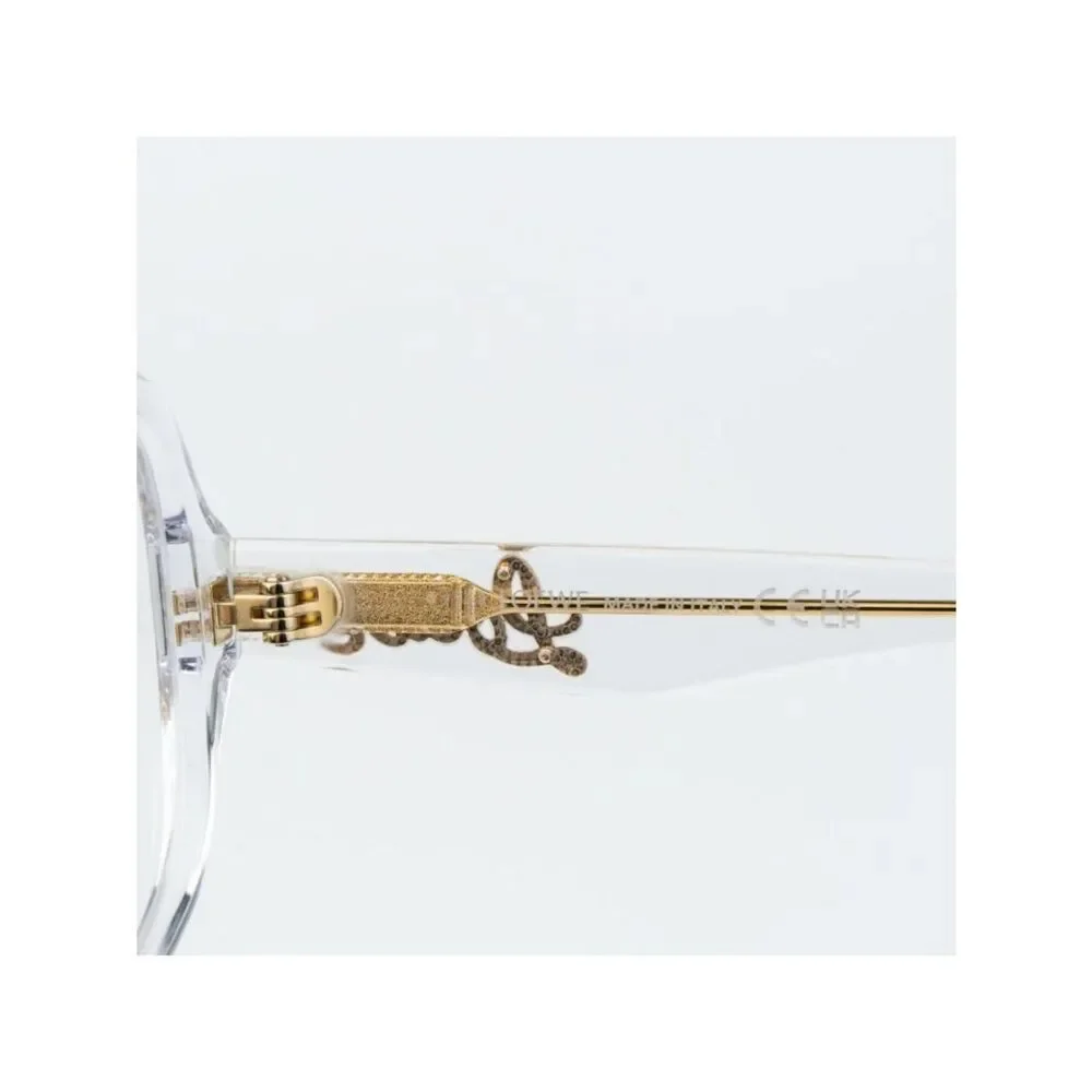 Loewe SLIM Women Eyeglasses White Crystal Round LW50049I 022 NEW AUTHENTIC